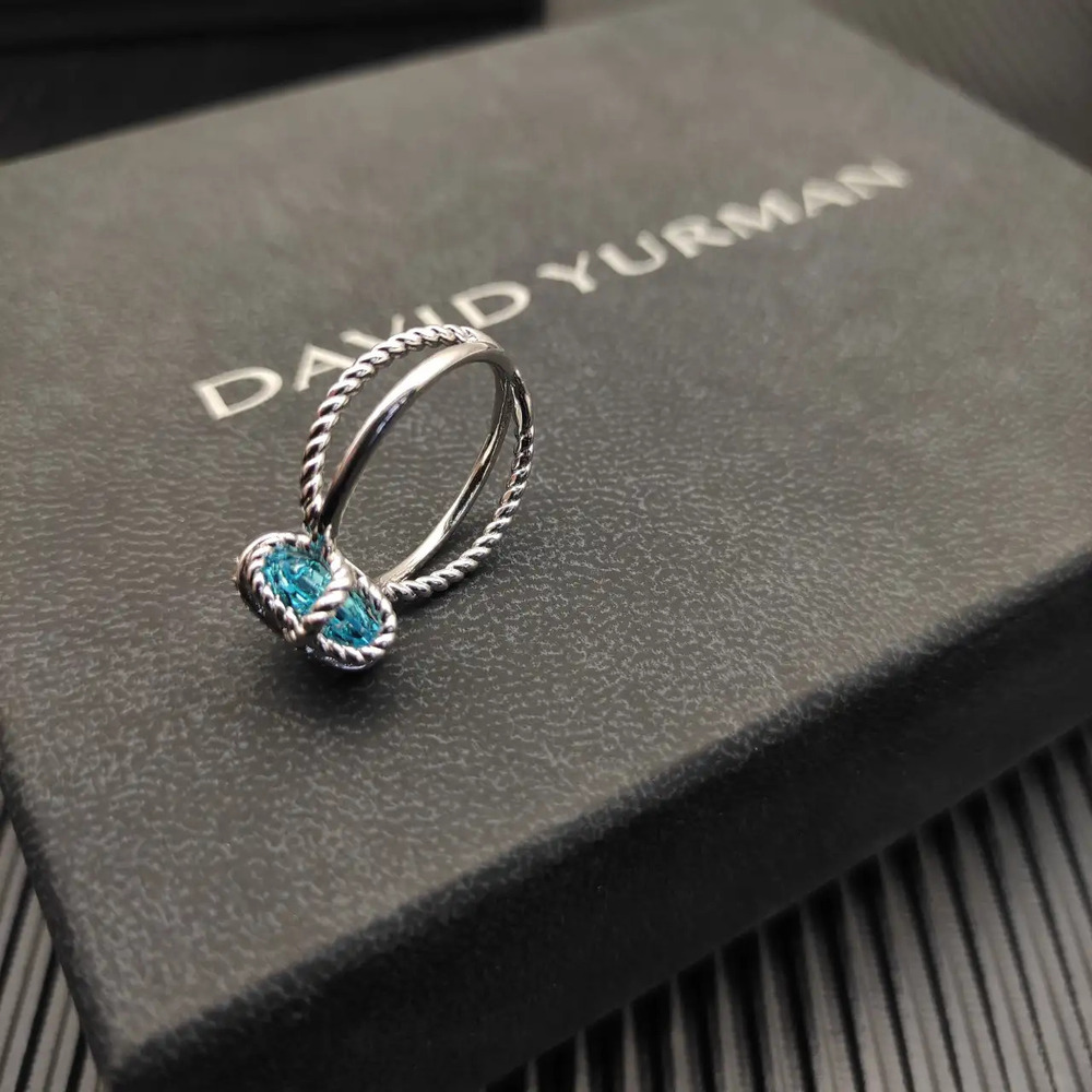 David Yurman Hexagonal Blue Diamond Ring - Picture 5 of 6